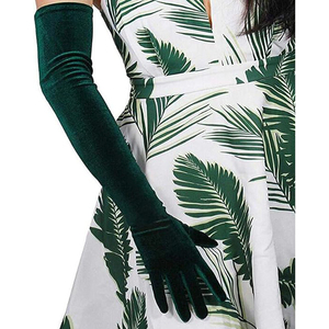 Gants longs en velours pour soirée, chauds, en polyester et coton, pour opéra, bal, mariage, banquet, accessoires de fête formelle pour femmes - Product Image 6