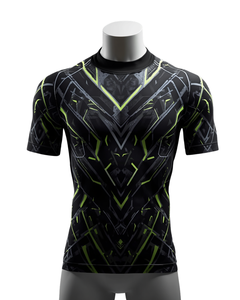 Camiseta Deportiva de Compresión de Manga Corta con Estampado Geométrico para Hombre, de Secado Rápido - Product Image 2