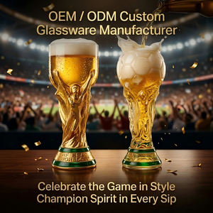 <span class=keywords><strong>Verre</strong></span> à bière Coupe de Trophée de Championnat de Football 500ml en Borosilicate pour Bar Sportif et Fêtes OEM ODM - Product Image 1