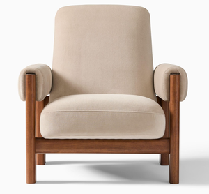 Sillón Moderno Tapizado para Sala de Estar, Sillón de Madera con Estructura de Madera Maciza, Asiento para Interiores del Hogar - Product Image 3