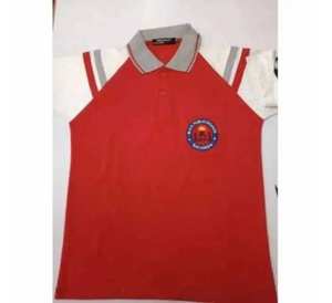 Camisa Polo Escolar para Niños, Color Rojo, Bloques de Color, Algodón Piqué, Manga Corta, con Logotipo Personalizado, Precio Económico - Product Image 3