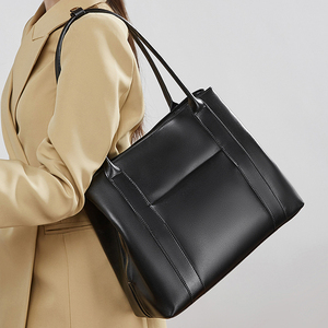 Sac fourre-tout classique en cuir PU pour femme, grande capacité, style décontracté, couleur marron, deux poignées, ouverture supérieure, usage quotidien - Product Image 5