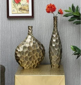 Vase à fleurs en aluminium doré antique, grande taille, vente chaude, centre de table, vase en métal pour la décoration de jardin - Product Image 6