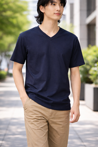 Camiseta Casual de Cuello Redondo para Hombre, 100% Algodón, Talla Grande, Manga Corta, Ecológica, Transpirable, Anti-Pilling, 220g, Alta Calidad - Product Image 2