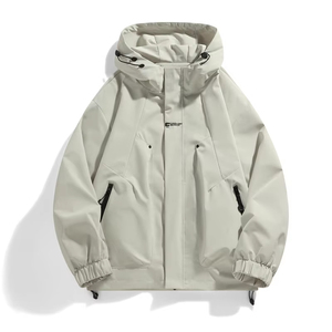 Veste coupe-vent en polyester à manches longues noire pour homme, style automne, vêtements pour adultes - Product Image 3