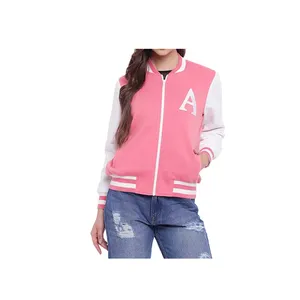 Custom Blue Woven 100% Cotton Quick Dry Breathable Winter <b>Varsity</b> <b>Jacket</b> Women Men | Retro College Letterman Bomber Single - Product Image 1