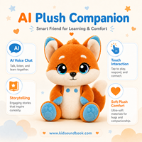 Jouet en peluche interactif OEM AI parlant pour tout-petits, sans écran, avec reconnaissance vocale, grande mémoire, conforme RoHS, en polyester