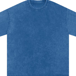 Camiseta Deportiva de Hombre 2026, Estilo Urbano, Tejida, Azul Lavado, Suave, Transpirable, de Algodón, con Efecto Desgastado Vintage para Lavado Ácido - Product Image 6