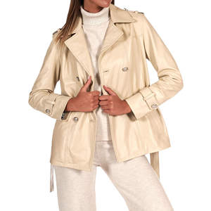 Veste de motard en cuir d'agneau véritable pour femme, doublure en nylon respirant, style vintage neuf - Product Image 3