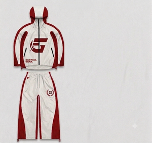 Conjunto Deportivo Personalizado con Construcción Ligera y Soluciones de Fabricación a Medida, Traje Deportivo Blanco y Rojo - Product Image 6
