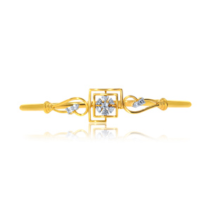 Bracelet en or jaune avec diamants pour femme, classique, diamants ronds brillants cultivés en laboratoire, à porter au quotidien - Product Image 2