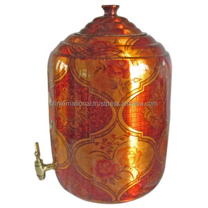 100% Pure Copper Water Cooler with <b>Lid</b> for Kitchen and Handmade Polished Customized Large Size Round Shape - Product Image 6
