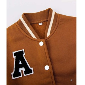 Varsity <b>Jacket</b> <b>Mens</b> Orange <b>White</b> Sleeve Embroidered Letter V Front Button Closure Preppy Style Baseball Softball Varsity <b>Jackets</b> - Product Image 4