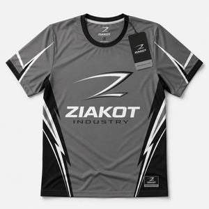 ZIAKOT industry New design Men's Custom Gray Black-White Performance <b>T</b>-<b>Shirt</b> - Product Image 1