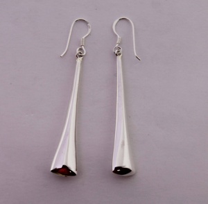<b>Solid</b> 925 Sterling <b>Silver</b> Tapered Stick Drop <b>Earrings</b> | Minimalist Long Dangle Fine Jewelry Gift for Women Wholesale Price - Product Image 1