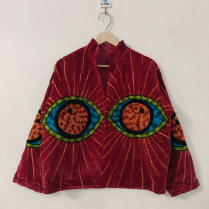 Veste de protection contre le mauvais œil, broderie oculaire, style Suzani, broderie artisanale bohème - Product Image 1