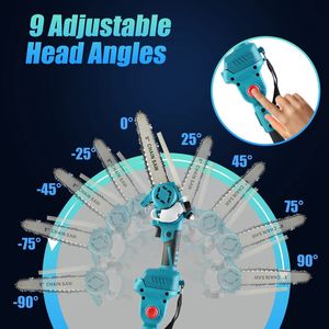 Motosega a Palo 2-in-1 Senza Fili 21V con Batteria, Motore Brushless, Oliatore Automatico, Mini Motosega con Asta di Prolunga per Esterni - Product Image 6