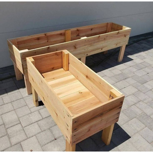 Eco-Friendly Cedar Wood Elevated <b>Planter</b> Box with Legs Sturdy Outdoor Raised Garden Bed Kit for Vegetables Herbs and Flowers - Product Image 1