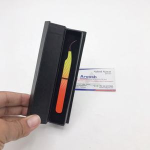 แหนบ J-Curve สีเหลืองโรสโกลด์ด้ามจับเพชรสำหรับการต่อขนตาอย่างยั่งยืนเหล็กแหลมฉลากส่วนตัว - Product Image 2