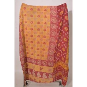 Handmade Vintage Indian Cotton Kantha <b>Quilt</b> Reversible Bedspread Printed <b>Blanket</b> Boho Home Decor - Product Image 4