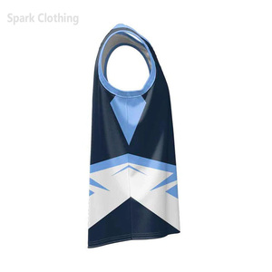Camiseta de Baloncesto Personalizada Spark Clothing, Camiseta sin Mangas con Cuello en V para Hombre, Impresión Sublimada, Secado Rápido, Poliéster - Product Image 4