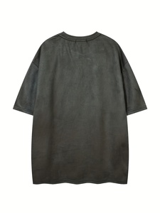 Camiseta de corte cuadrado con logo personalizado, estilo streetwear, de algodón grueso, top corto, camiseta gráfica oversize de corte holgado para hombre - Product Image 2