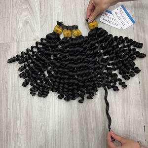 Extensiones de Cabello Humano al Por Mayor Más Vendidas 2026, 100% Cabello Ruso con Cutícula Alineada, Ondulado Profundo al Vapor, para Trenzas - Product Image 1