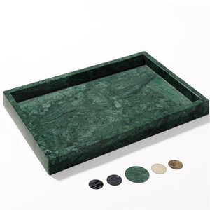Bandeja Rectangular Decorativa de Piedra Natural Verde Mármol, Decoración de Hogar de Lujo, Moderna para Cocina y Comedor - Product Image 1