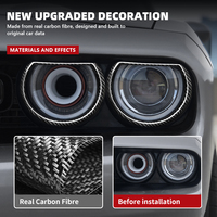 Anneau décoratif extérieur en fibre de carbone étanche Blackstone HS-143, spécial pour la garniture des phares de la Dodge Challenger Sport