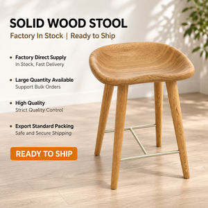Modern Solid <b>Wood</b> Bar <b>Stool</b> With Metal Footrest Scandinavian Design Home Bar Chair Solid <b>Wood</b> Bar <b>Stool</b> - Product Image 4