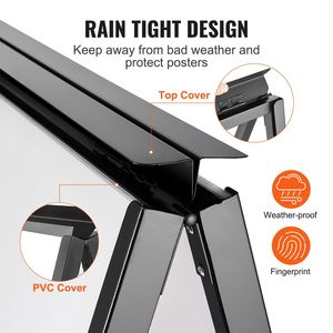 Portacarteles Deslizable de Doble Cara con Marco Resistente de 24x36 Pulgadas, Letreros Plegables Tipo Sándwich de Doble Cara, Carteles Publicitarios - Product Image 4