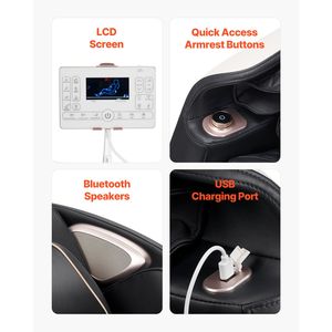 Poltrona Massaggiante 3D Zero Gravity con SL Track, Massaggio Completo del Corpo, 18 Modalità Automatiche, Riscaldamento, Rulli per Piedi, Controllo sul Bracciolo, Display LCD, in PU per Gambe - Product Image 6