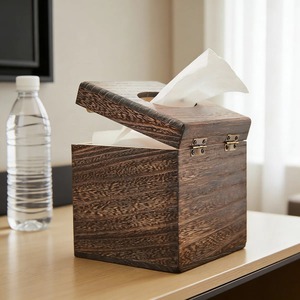 Caja de pañuelos de madera básica, cubierta decorativa para pañuelos de papel, para sala de estar, dormitorio, baño, oficina, escritorio y uso en mesa. - Product Image 2