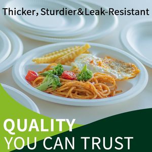 Eco-friendly Bagasse Biodegradable Compostable Heavy Duty 3-Compartment Round <b>Disposable</b> <b>Plates</b> - Product Image 1