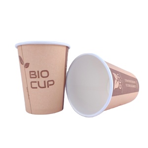 Vaso de papel biodegradable desechable y compostable para agua, ideal para fiestas, catering, venta al por mayor y a granel. - Product Image 1