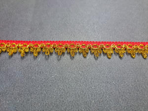 ลูกไม้โครเชต์สีแดงทองคุณภาพสูงสำหรับตกแต่งเสื้อผ้า รองเท้า เป็นมิตรกับสิ่งแวดล้อม ละลายน้ำได้ ซักได้ ทนทาน เหมาะสำหรับงานแต่งงาน ตกแต่งแฟชั่น - Product Image 3