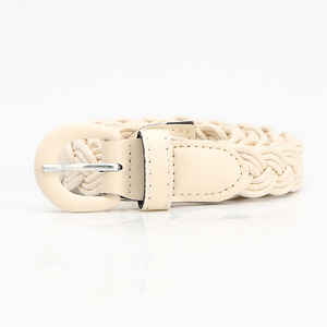 Ceinture large en cuir tressé style rétro avec boucle en fer PU, ceinture décorative pour chemise et robe, ceinture de mode pour femme - Product Image 3