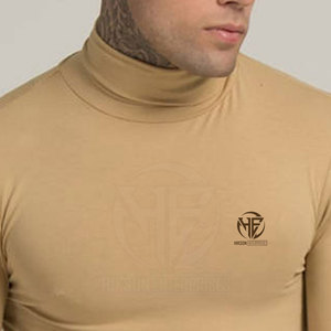Everyday Fashion High Collar Long Sleeve Knit Top with Flexible Fabric for <b>Men</b> <b>Turtle</b> <b>Neck</b> Shirt - Product Image 6