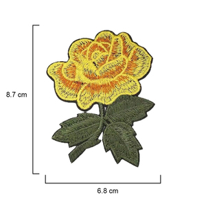 Juego de parches termoadhesivos de lona 3D con bordado de rosas multicolor para sombreros - Product Image 2