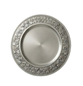 Assiette de présentation décorative gravée, la plus vendue, pour service de fruits, en argent, pour hôtels, vaisselle décorative, assiette de présentation arrondie - Product Image 3