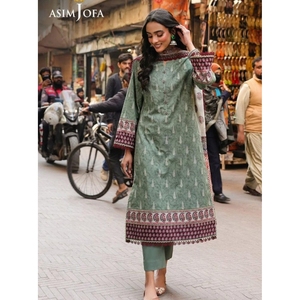 Colección de Verano Asim Jofa, Conjunto Premium de 3 Piezas con Dupatta, Pantalón de Cambray Teñido, Vestidos Salwar Kameez Pakistaníes e Indios - Product Image 5