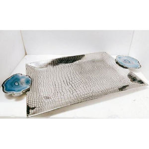 <b>Gold</b> Plated Metal <b>Serving</b> Storage <b>Tray</b> Polish Finished Oval Decorative Breakfast Food Display Platter for Home Hotels Restaurant - Product Image 5