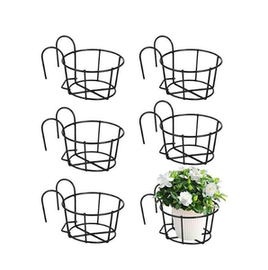 Support de pot suspendu en métal pour plantes, meilleur prix, support de fleurs suspendu pour balcon, support de pot pour balustrade en métal - Product Image 2