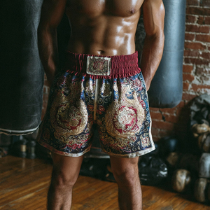 Pantalones Cortos de Muay Thai 100% Poliéster Satinado para Hombre, Ropa de Entrenamiento de Boxeo, MMA, Artes Marciales - Product Image 2