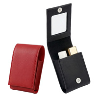 Pochette à rouge à lèvres avec miroir, étui portable pour brillant à lèvres, sac à cosmétiques quotidien en cuir PU imperméable avec logo personnalisé pour femmes
