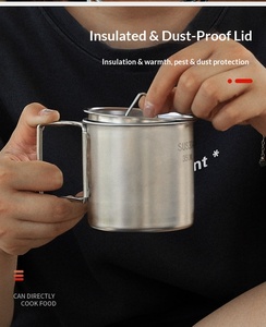 Outdoor <b>Camping</b> 304 Stainless Steel Set Pot <b>Camping</b> Cooker Water <b>Cup</b> Frying Pan Cooking Pot Portable Tableware Overlapping Set - Product Image 6
