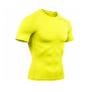 T-shirt de compression pour homme, respirant, séchage rapide, extensible, pour le sport, la gym, l'entraînement, la course, couche de base, personnalisable OEM - Product Image 4