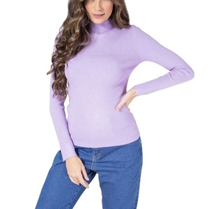 2025 femmes pull à col roulé épais chaud mode tricot pulls manches longues Simple BD fournisseur hiver grande taille motif - Product Image 1