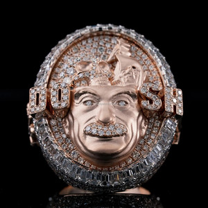 NEW DESIGN 18K Yellow Gold Plated 75 Gram Custom Luxury Championship <b>Ring</b> <b>Men</b> Studded Brilliant Cut Lab Grown Diamonds Laser - Product Image 1