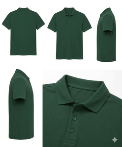 Polo unisexe en jersey de coton à manches courtes, tricoté, respirant, col boutonné, OEM, vente en gros, Pakistan - Product Image 3